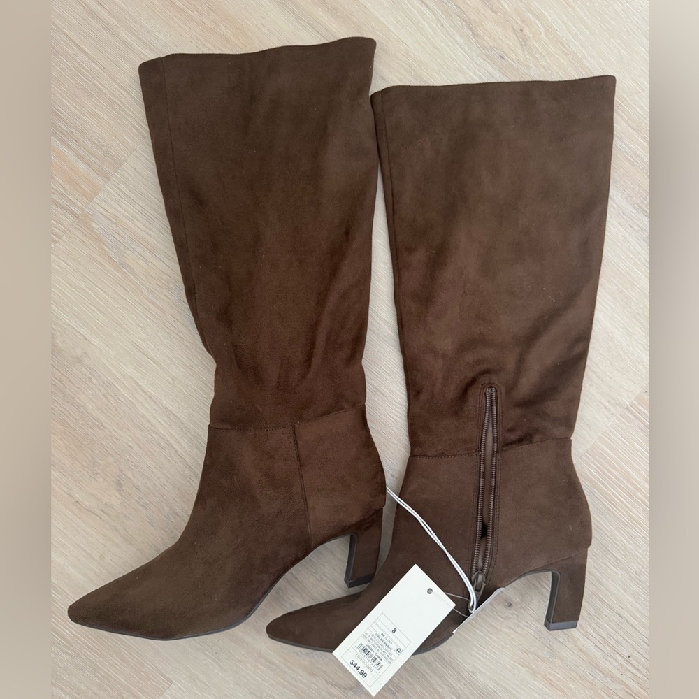 💥NWT💥 Women's Raye Tall Brown Faux Suede Side Zip Boots   Size 8